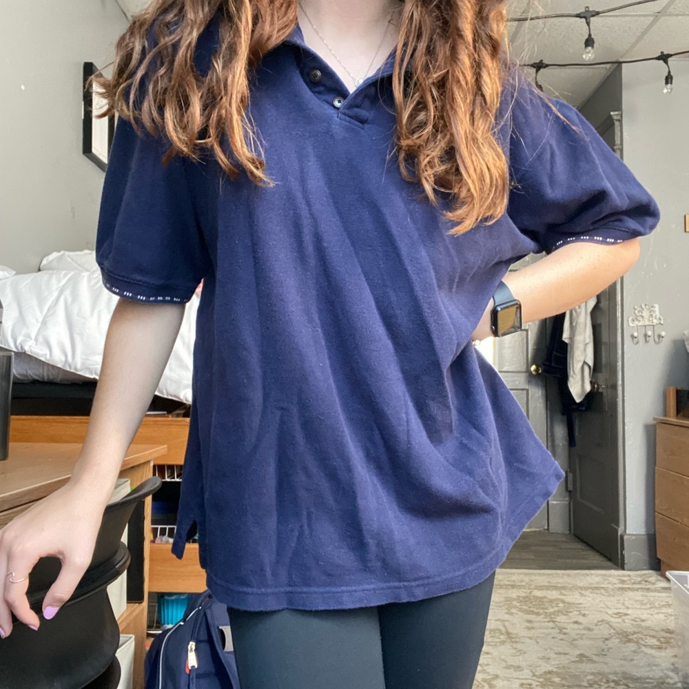 Blue golf polo